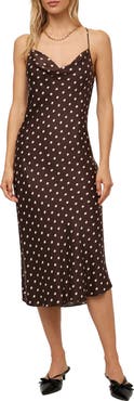 FIFTEEN TWENTY Vanessa Polka Dot Racerback Bias Midi Dress