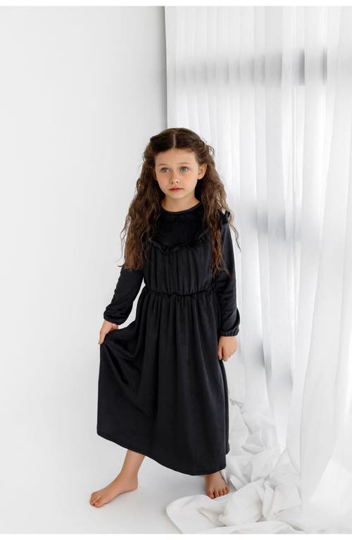 Pouf Velour Ruffle Maxi In Black