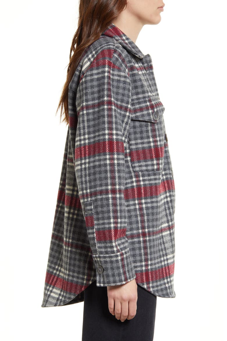 Plaid Shirt Jacket, Alternate, color, GREY LARGE IDA PLAID