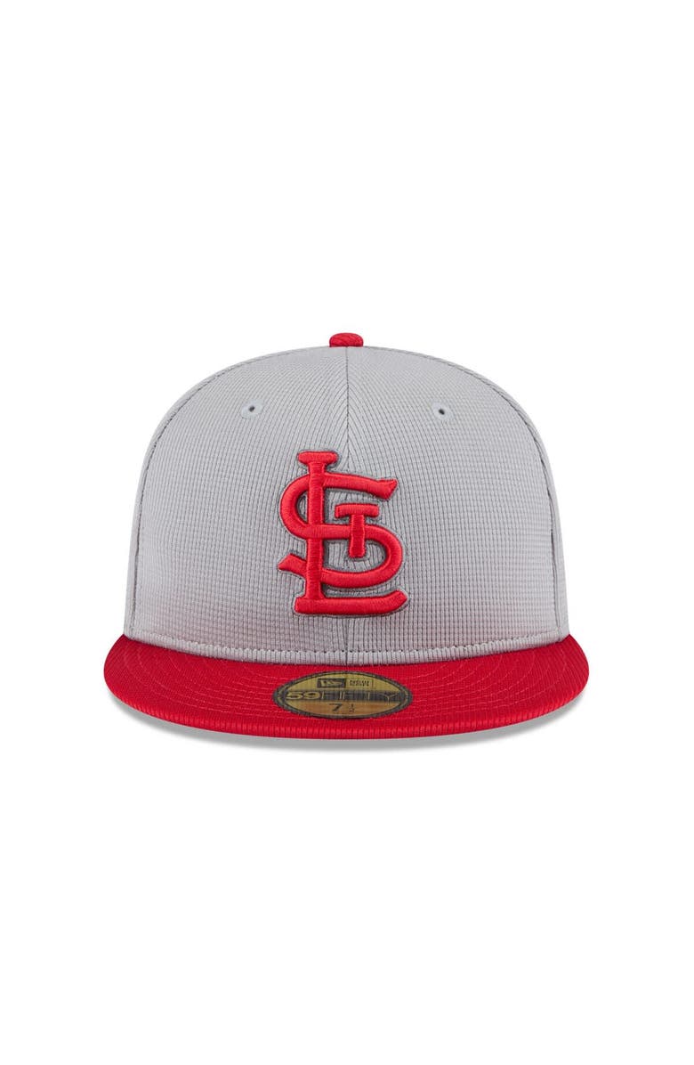 New Era Men's New Era  Gray/Red St. Louis Cardinals 2025 Batting Practice 59FIFTY Fitted Hat, Alternate, color, 