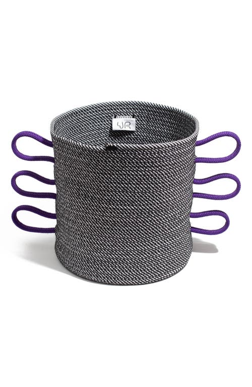 UGLY RUGLY Wild Wings Medium Storage Basket in B And W Stripe Purple  product