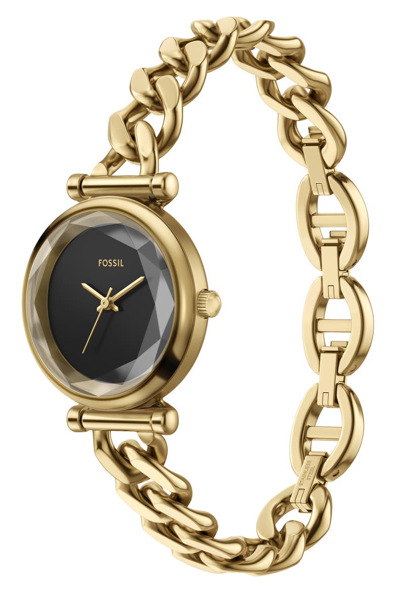 Carlie Mini Bracelet Watch, 28mm, Alternate, color, GOLD BLACK