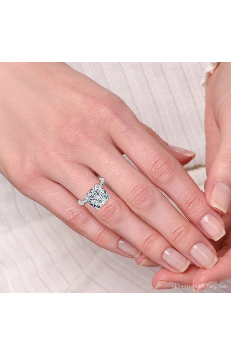 Bliss Diamond Certified 3Ct Cushion Diamond Solitaire Engagement Ring 14k Gold or Pt Lab Grown, Alternate, color, 14K White Gold