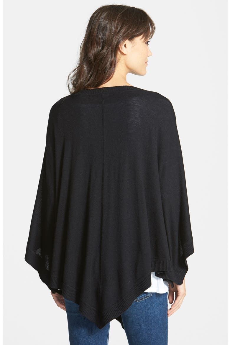 V-Neck Poncho, Alternate, color, BLACK