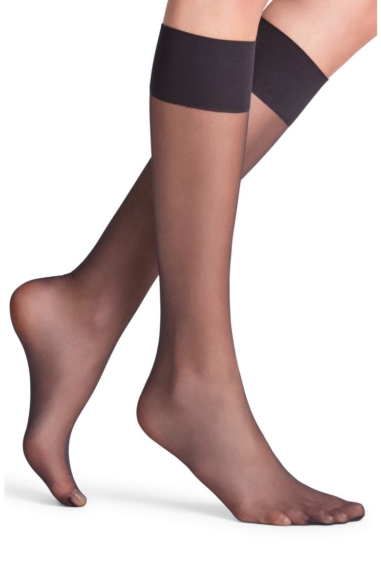Pure Matte 20 Denier Knee High Socks, Main, color, BLACK