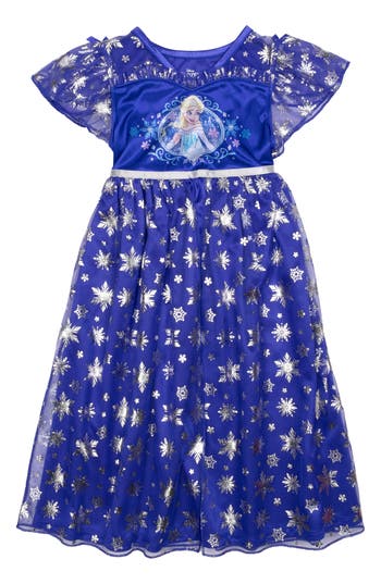 Ame Kids' Disney Elsa Nightgown In Blue