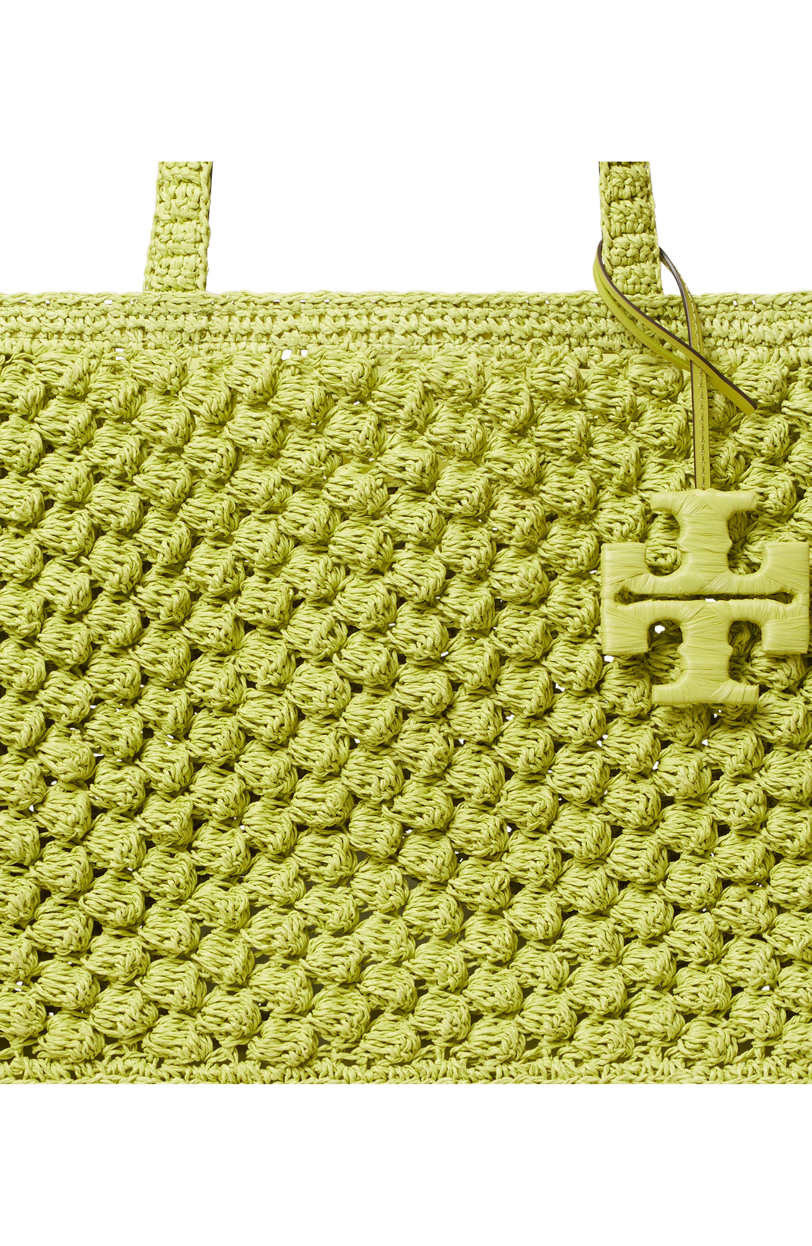 Ella Hand Crochet Straw Bag, Alternate, color, CITRUS GREEN