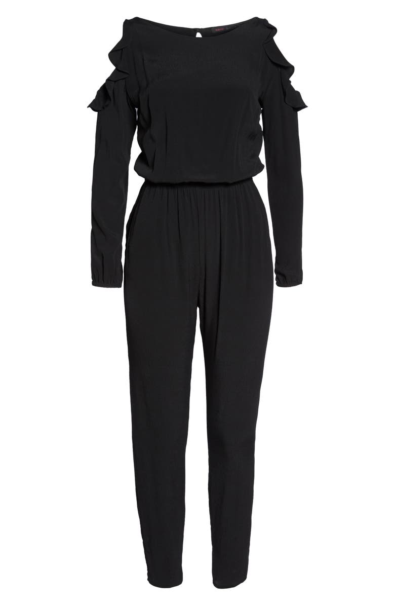 Fraiche by J Ruffle Cold Shoulder Jumpsuit, Alternate, color,