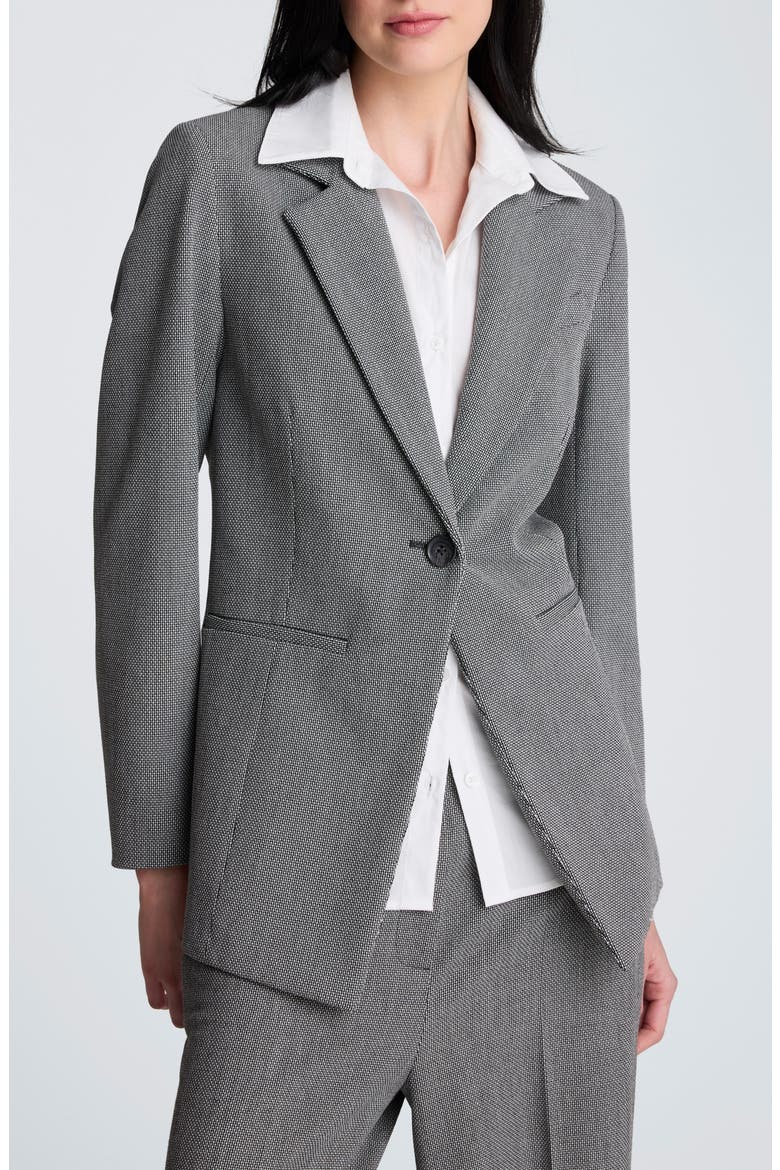 Blazer with Detachable Shirt Inset, Main, color, BLACK MULTI/ PURE WHITE