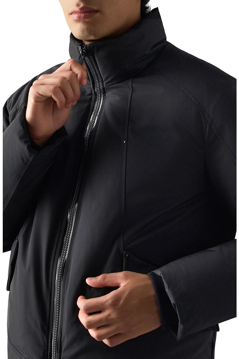 West-Ed Down Trucker Jacket, Alternate, color, BLACK
