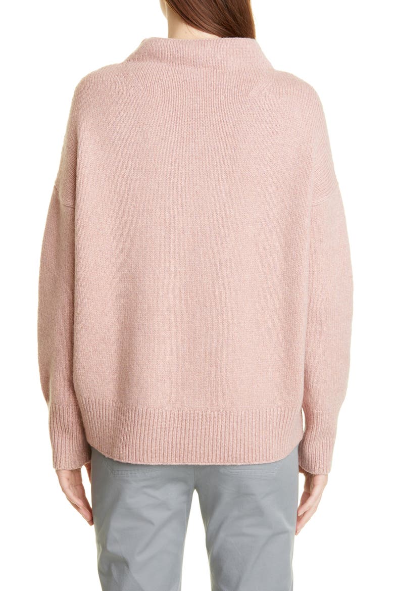 Marled Funnel Neck Wool Blend Sweater, Alternate, color, DARK BLUSH/ PINK SHELL