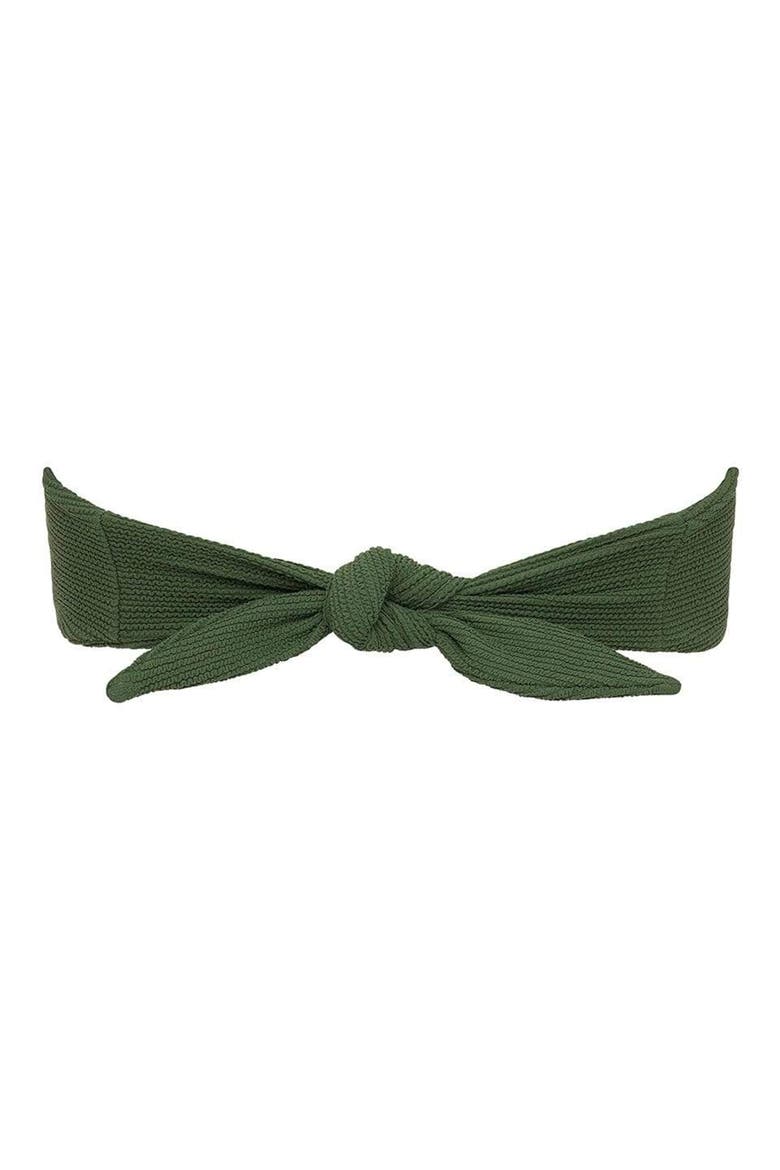 Tori Bandeau Bikini Top, Alternate, color, OLIVE MICRO SCRUNCH