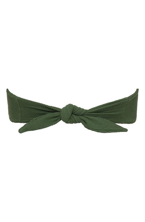 Shop Montce Tori Bandeau Bikini Top In Olive Micro Scrunch
