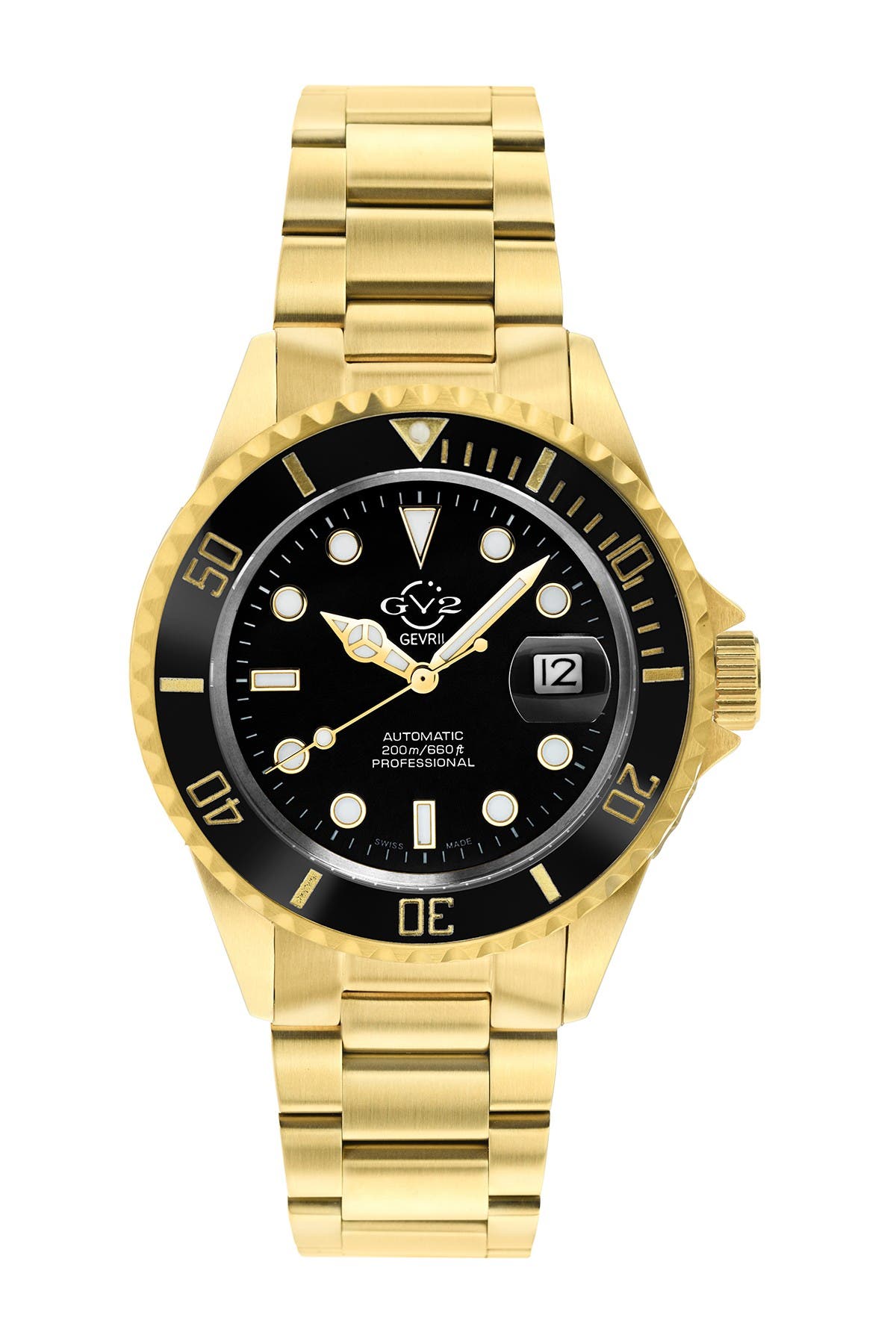 GV2 Men's Liguria Gold Bracelet Watch, 42mm