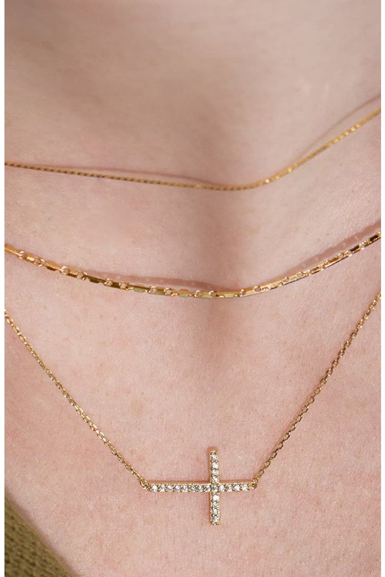 18K Gold Plated Sterling Silver Golden Girl Necklace Set Gift Idea, Alternate, color, Gold