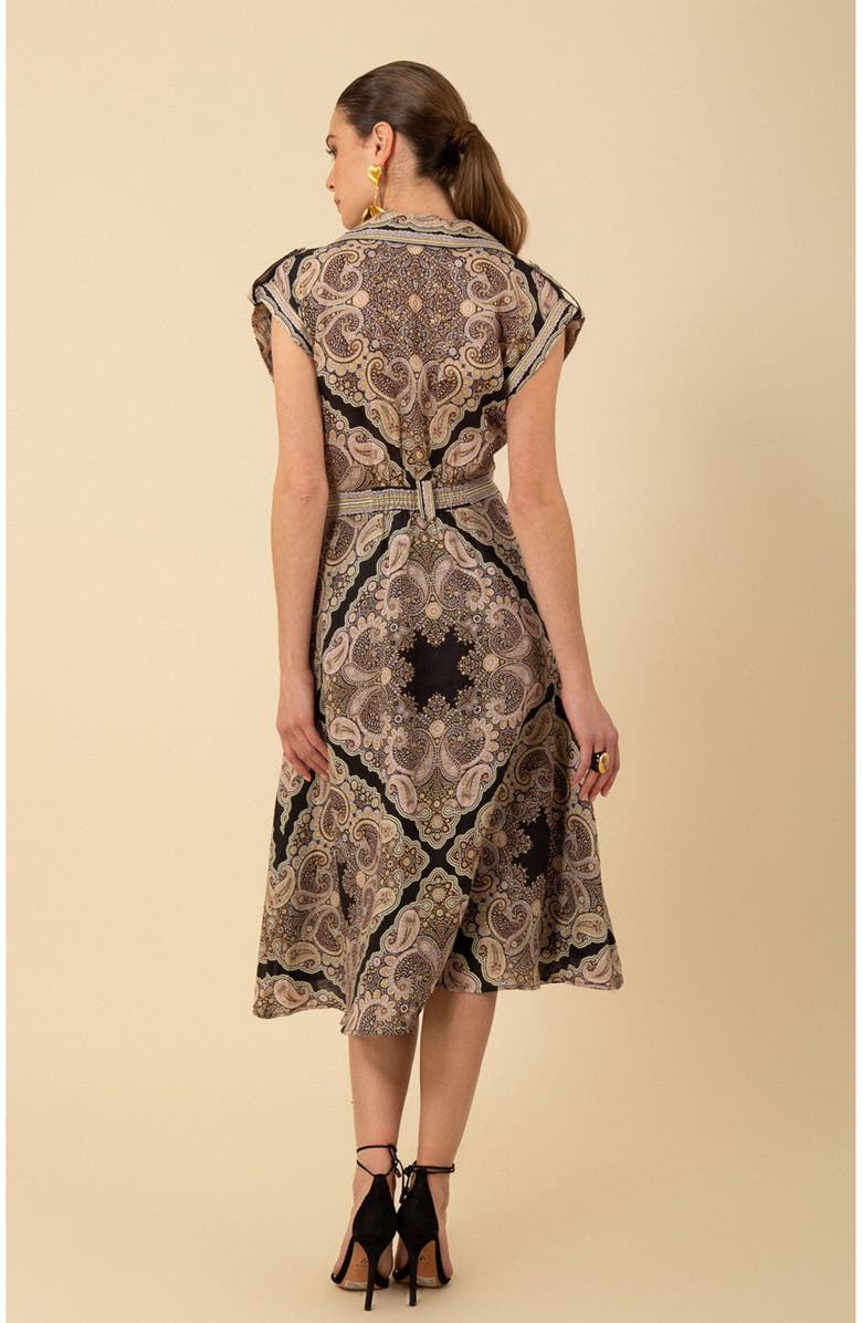 Hale Bob Priscilla Linen Midi Dress, Alternate, color,