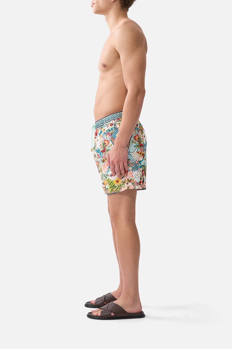 Mid Length Boardshort With Elastic Waist, Alternate, color, Magic Of The Mercado