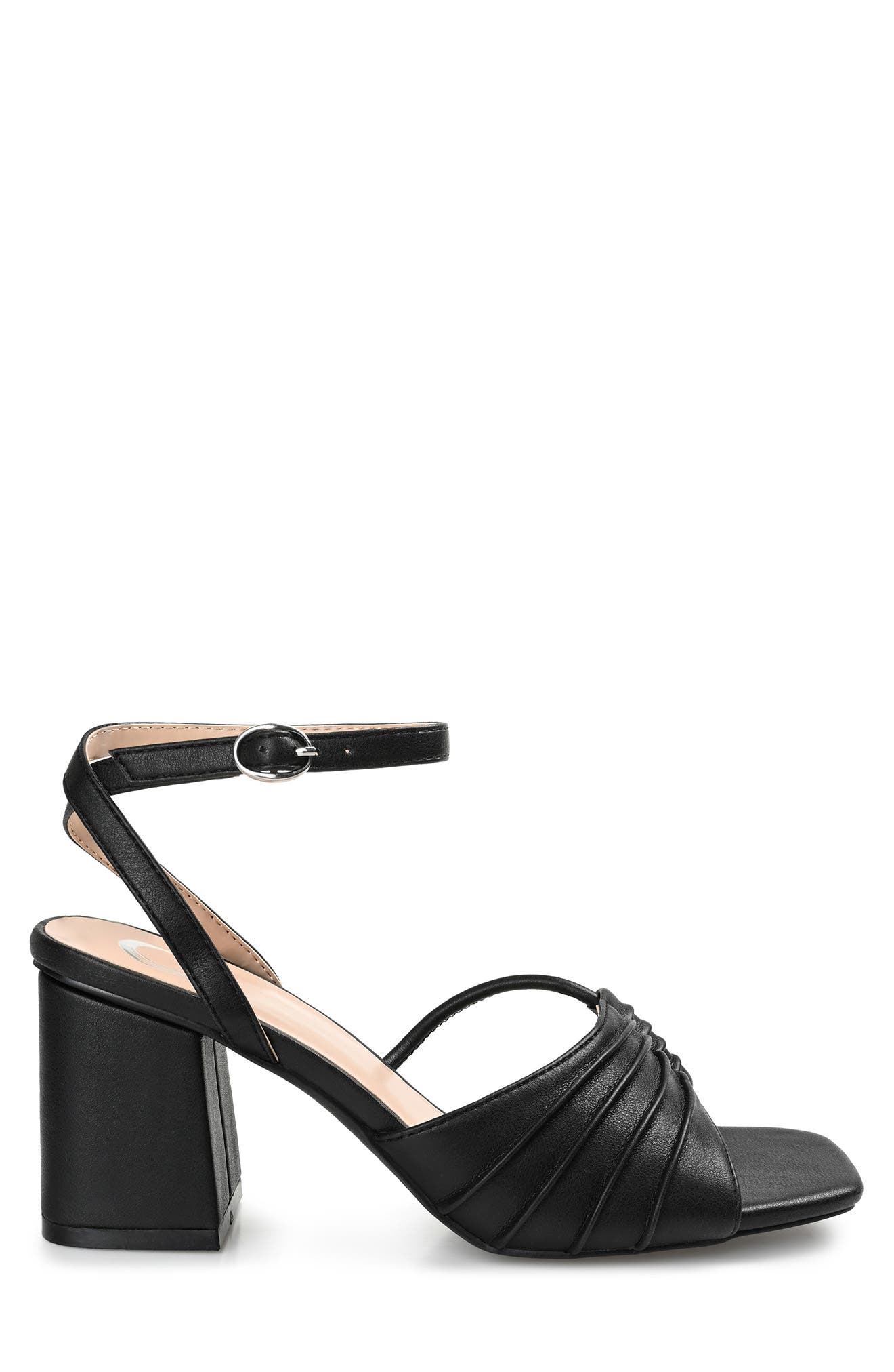 Journee Collection Shillo Pleated Sandal, Alternate, color, Black