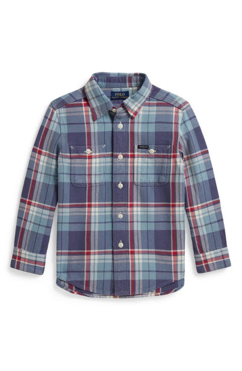 Kids' Plaid Lightweight Flannel Shirt