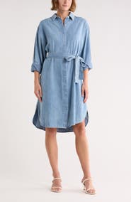 James Perse Long Sleeve Denim Shirtdress