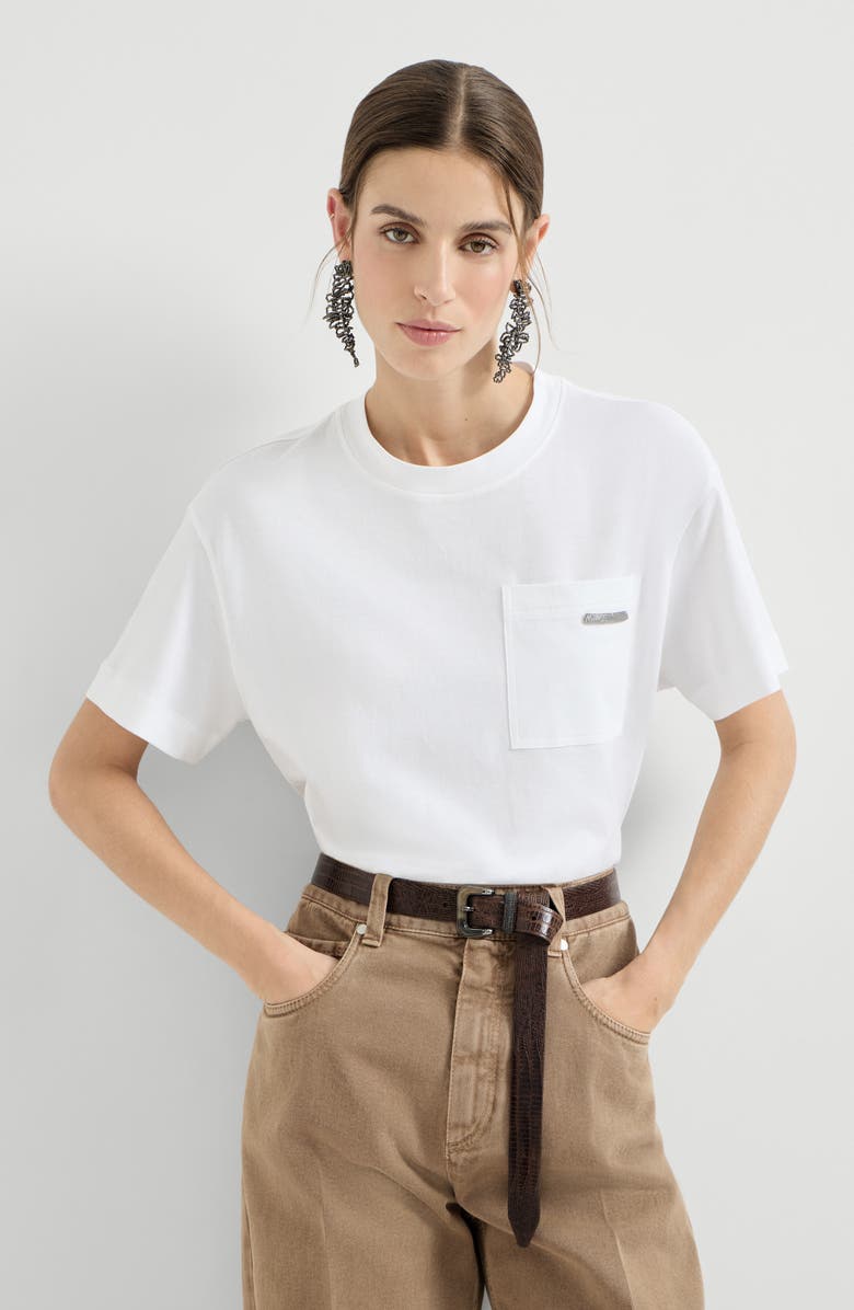 Brunello Cucinelli Cotton jersey T-shirt, Alternate, color, White