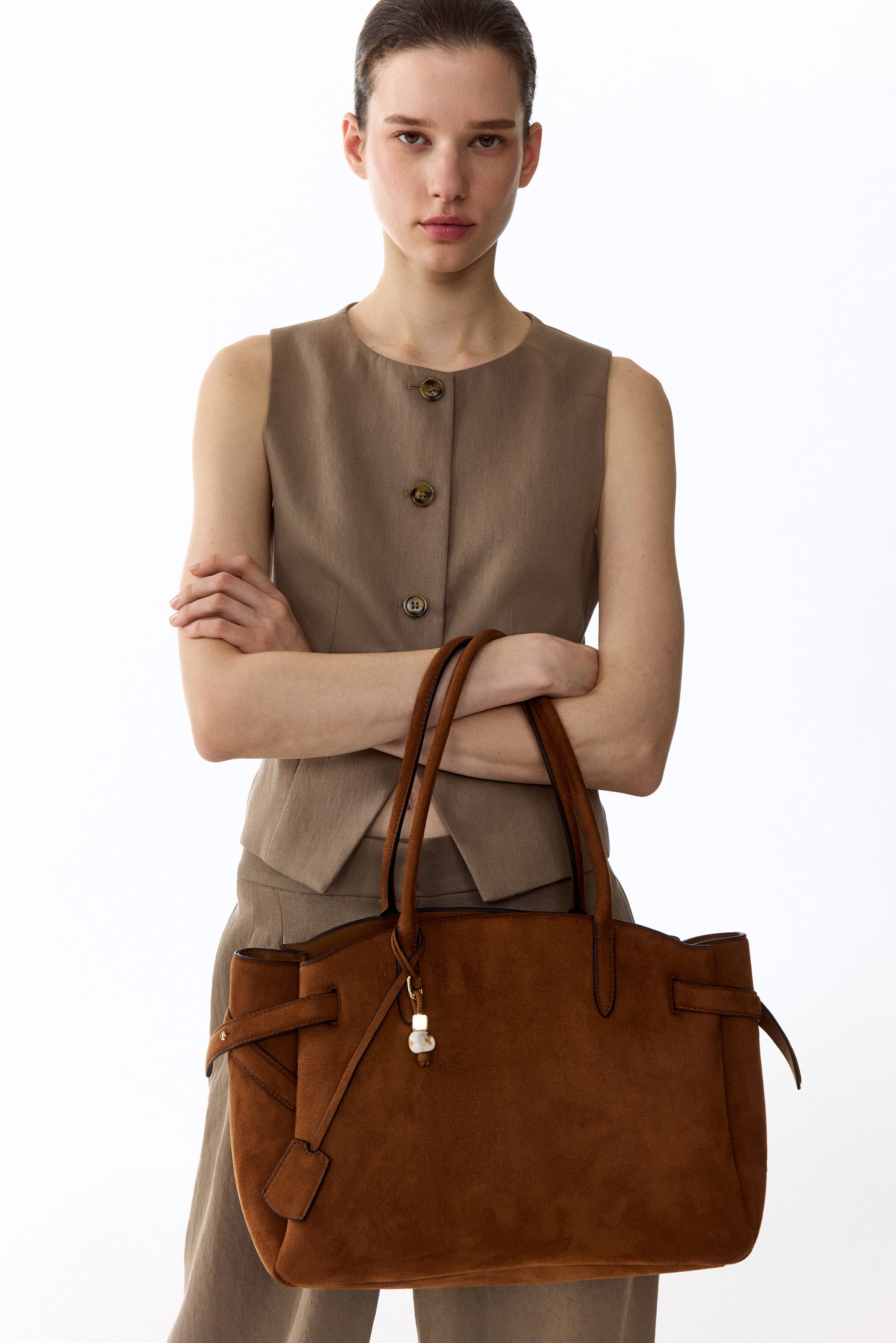 H&M Tote Bag, Alternate, color, Brown