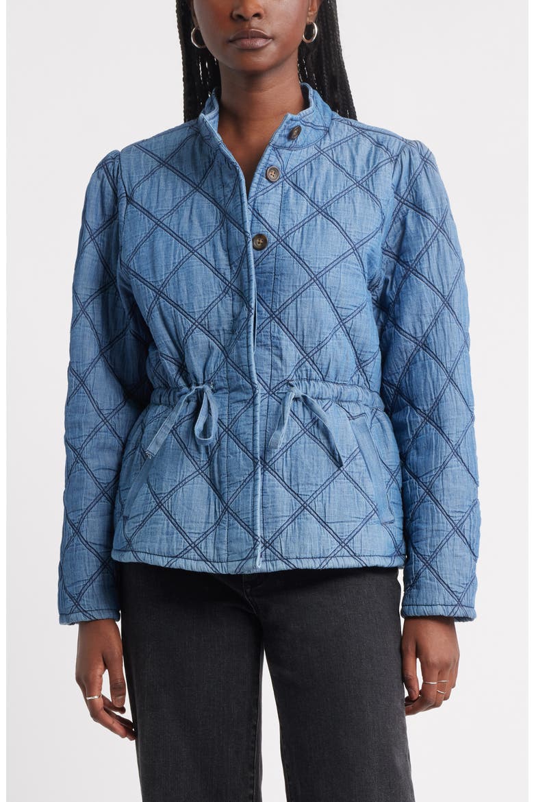 Quilted Cotton Jacket, Alternate, color, MEDIUM WASH