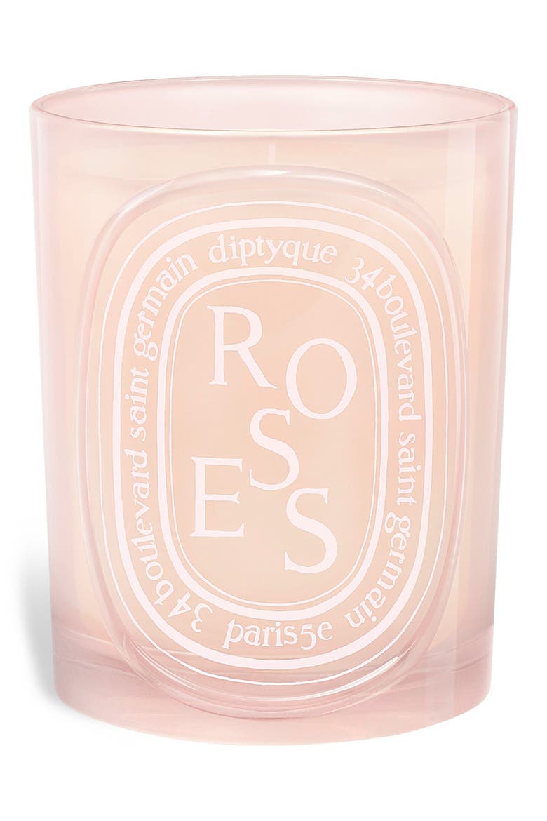 Roses Medium Candle, Main, color, NO COLOR
