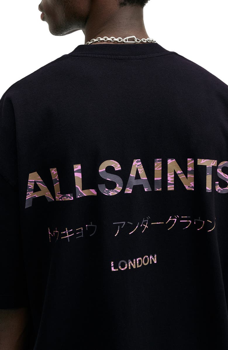 AllSaints Underground Camo Cotton Graphic T-Shirt, Alternate, color, 