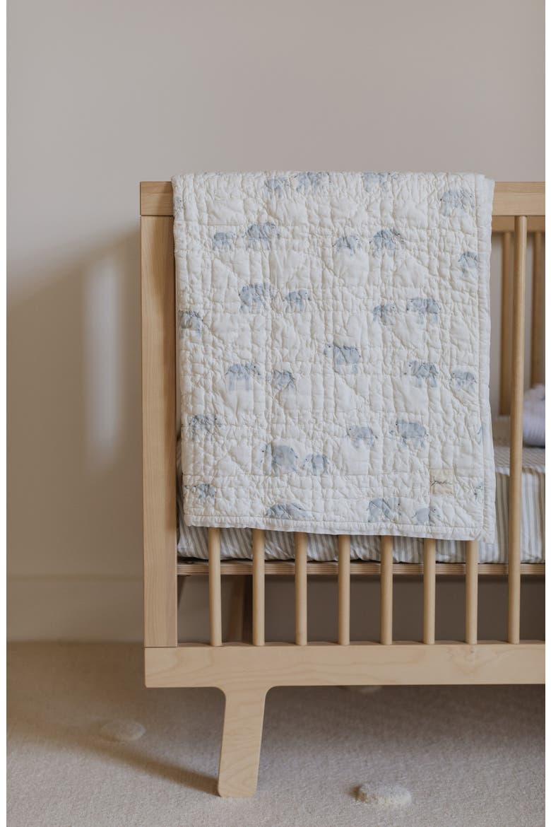 Follow Me Quilted Organic Cotton Baby Blanket, Alternate, color, FOLLOW ME ELEPHANT
