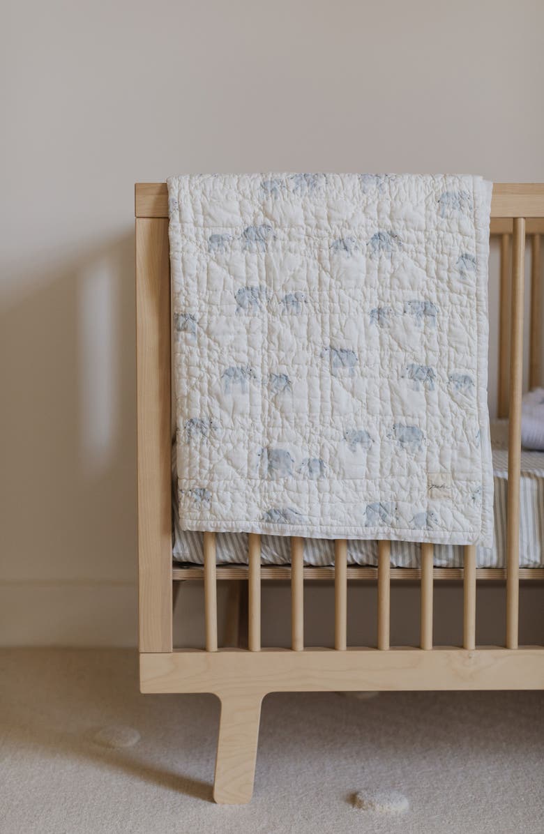 Pehr Follow Me Quilted Organic Cotton Baby Blanket, Alternate, color, Follow Me Elephant