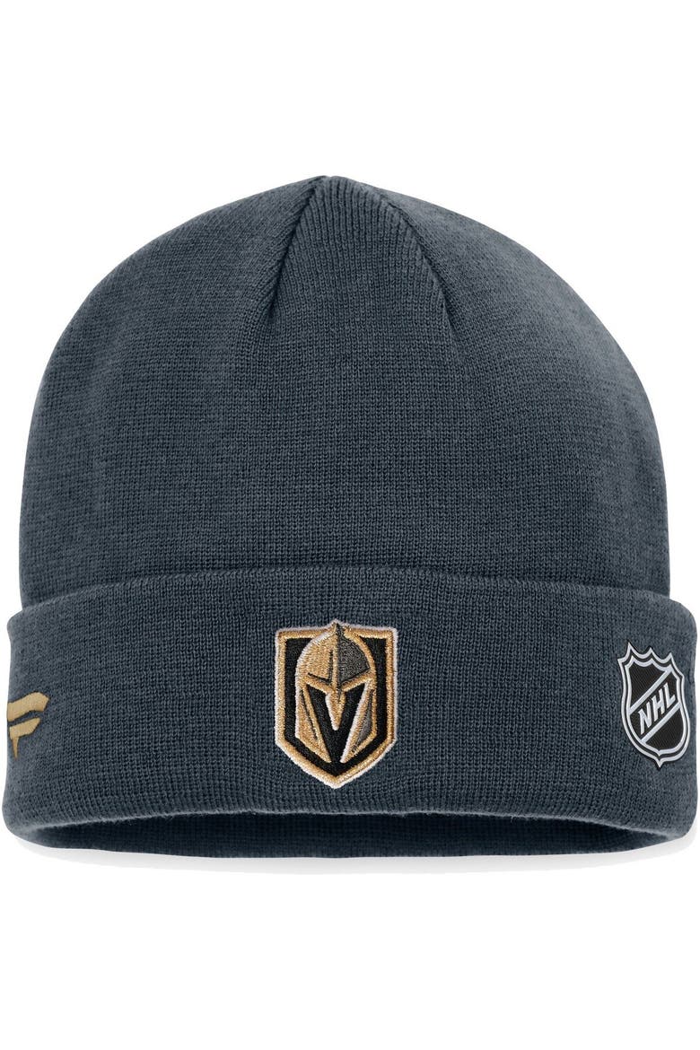 Men's Fanatics Branded Black Vegas Golden Knights Authentic Pro Rink Cuffed Knit Hat, Alternate, color, Gray