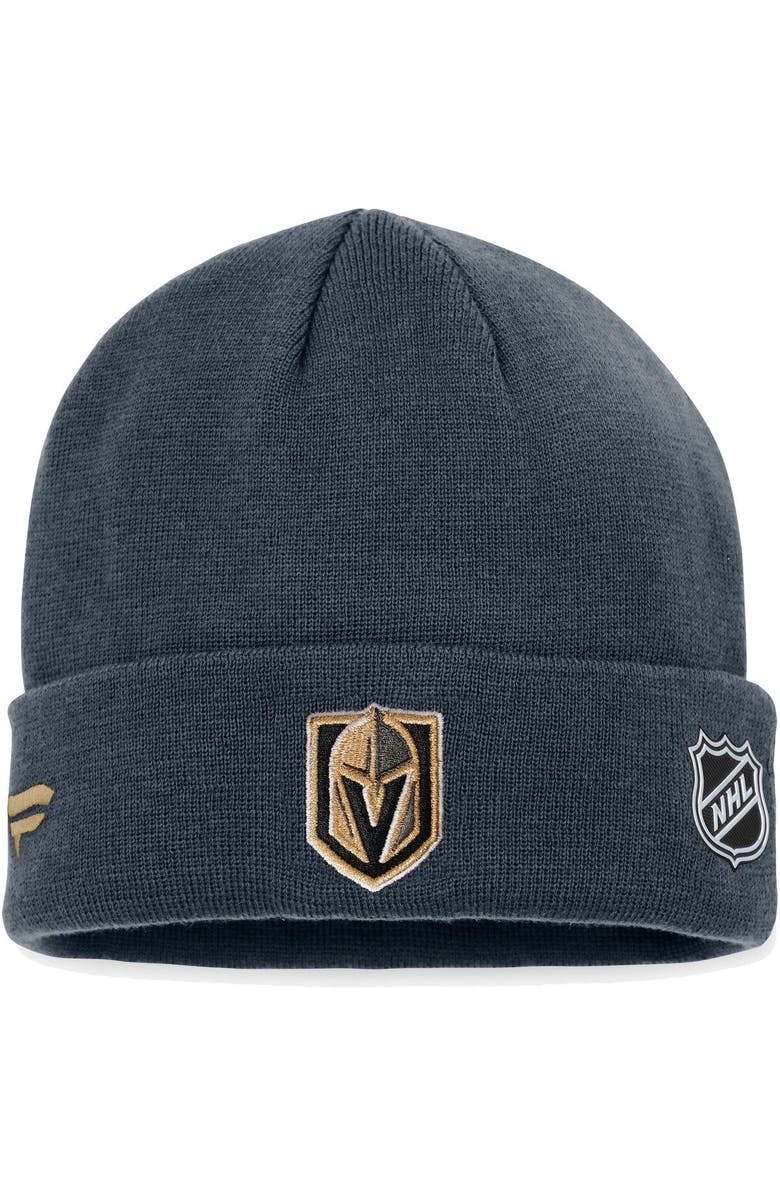 FANATICS Men's Fanatics Branded Black Vegas Golden Knights Authentic Pro Rink Cuffed Knit Hat, Alternate, color, Gray