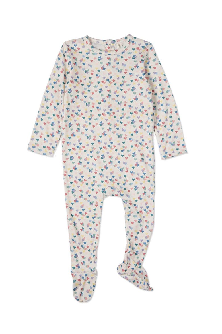 Candied Hearts Pointelle Footie, Main, color, Multi Color Print