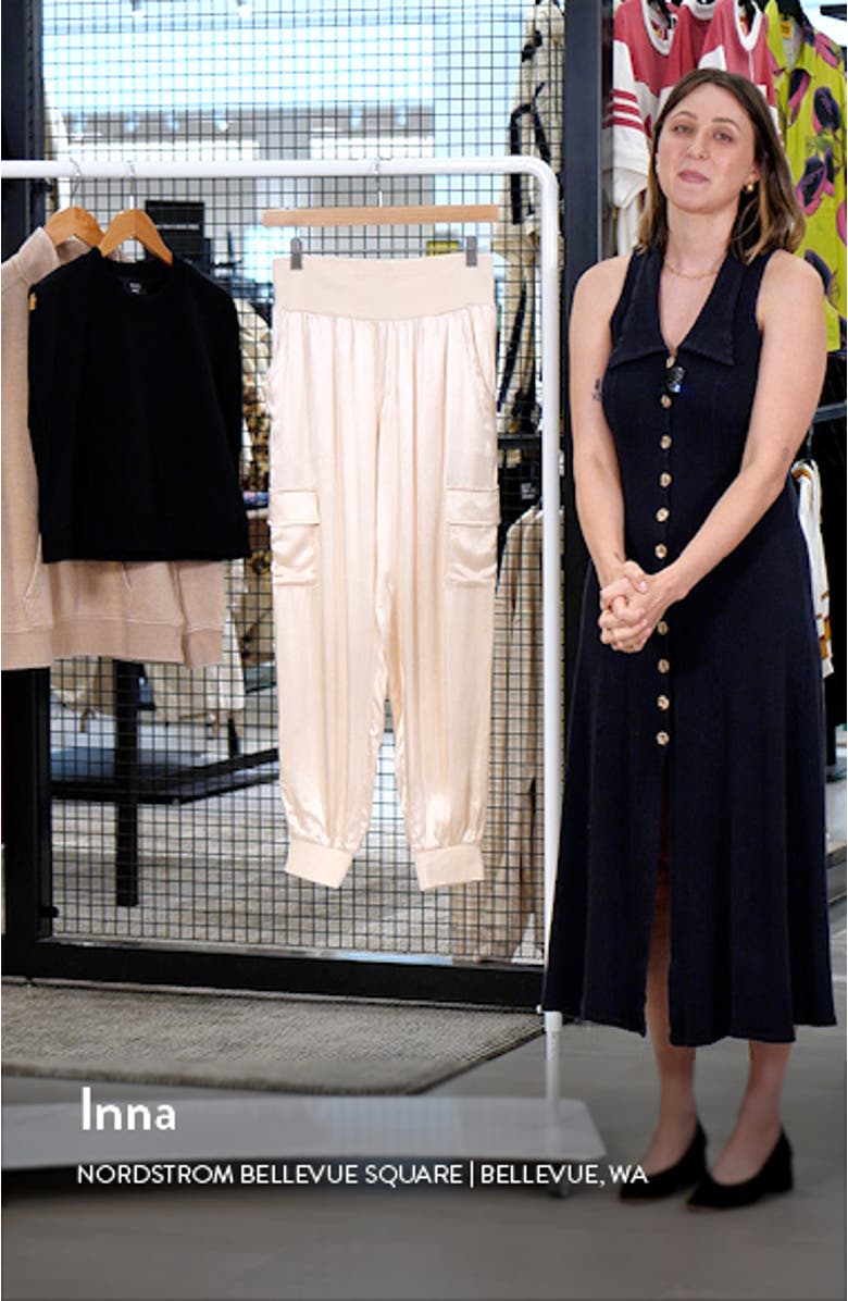 Luxe Look Satin Cargo Joggers, sales video thumbnail