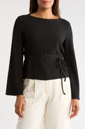 PATRIZIA LUCA Lace Back Long Sleeve Top with Bell Sleeves