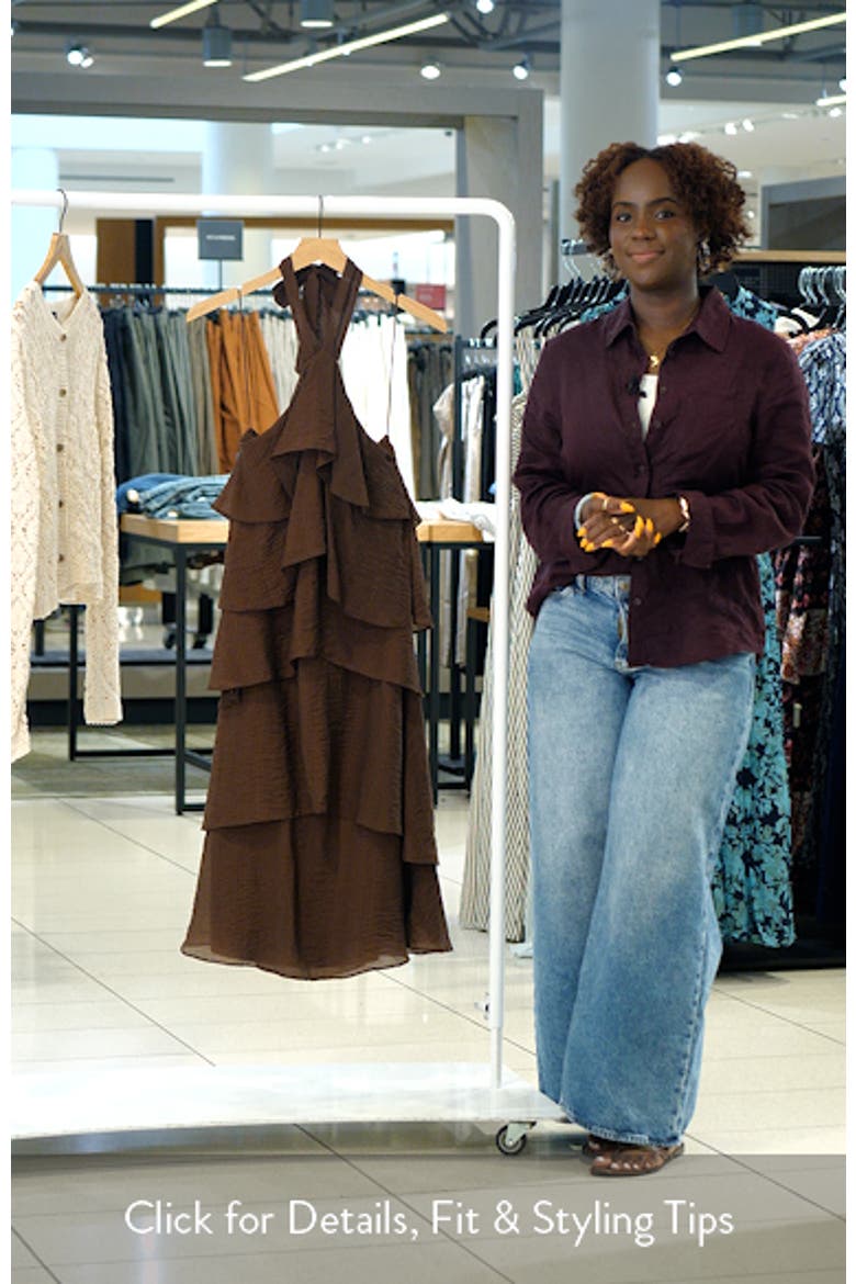 Tiered Halter Midi Dress video
