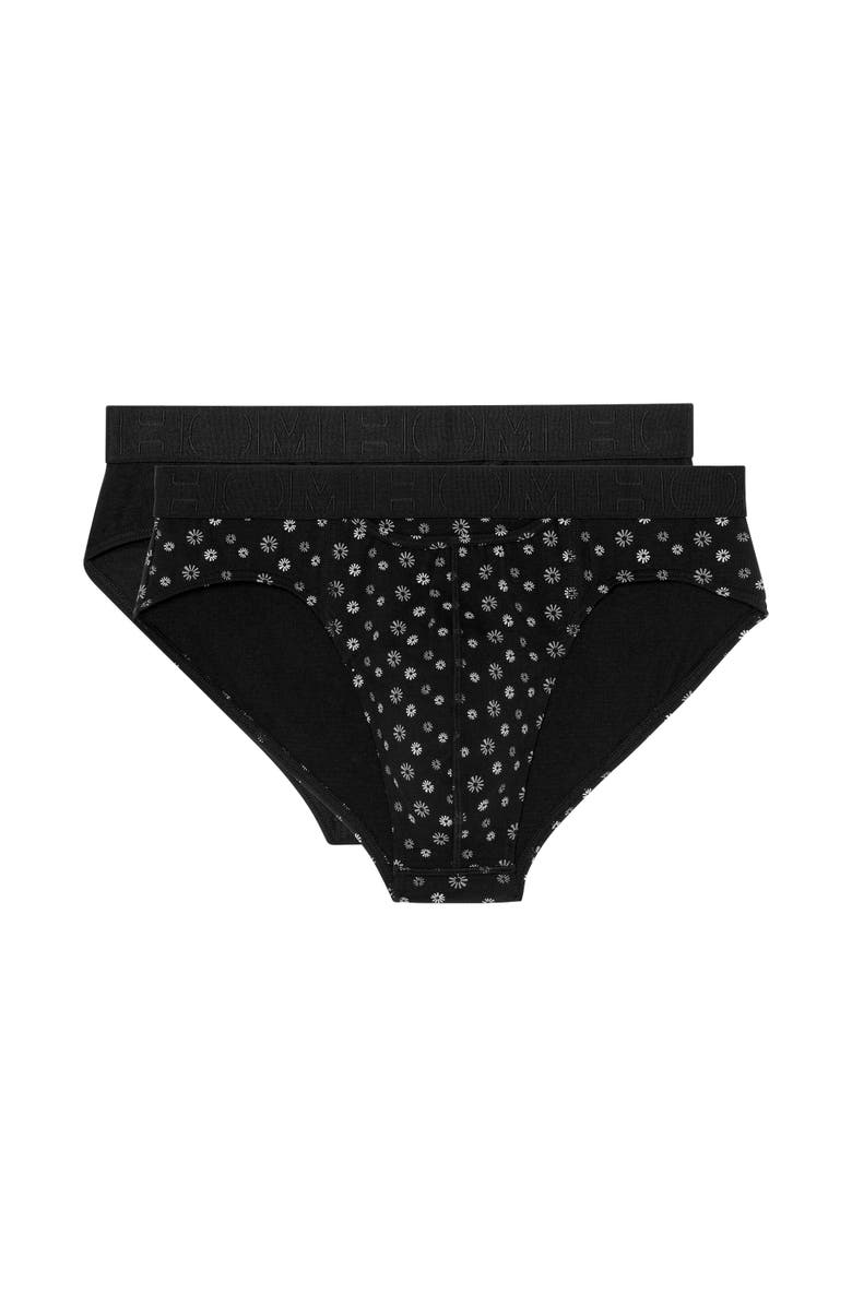 HOM USA Joan #2 Mini Briefs HO1 2-Pack, Main, color, Black/Black Print