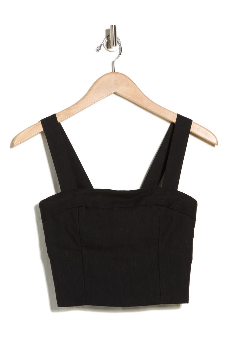 Natalia Lace-Up Crop Top, Alternate, color, BLACK