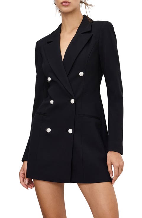 Luxe Suiting Exec Long Sleeve Blazer Minidress (Regular & Plus)