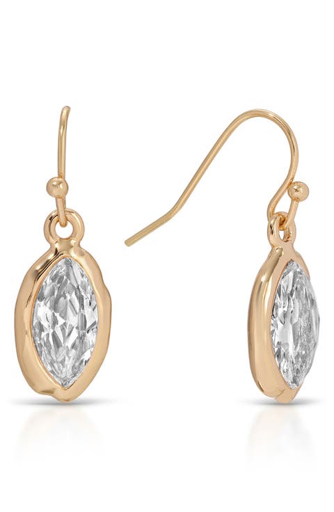 Dainty Marquise Cubic Zirconia Drop Earrings