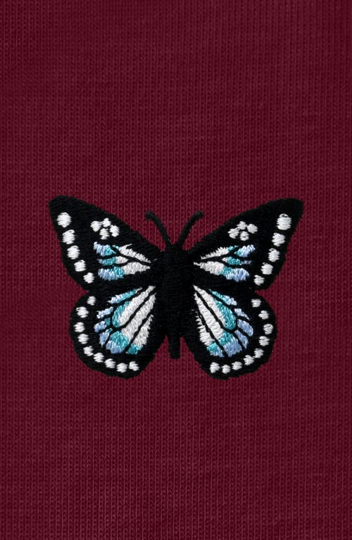 Dalix Butterfly Womens Relaxed Tee In Maroon