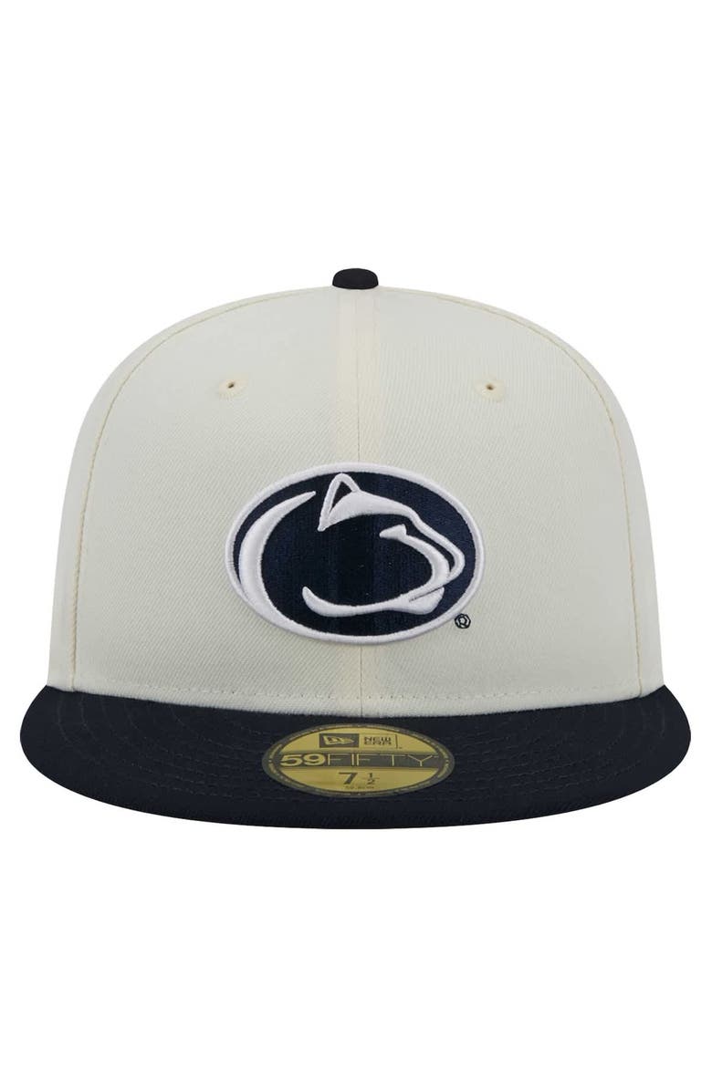 New Era Men's New Era Cream Penn State Nittany Lions Chrome 59FIFTY Fitted Hat, Alternate, color, Cream