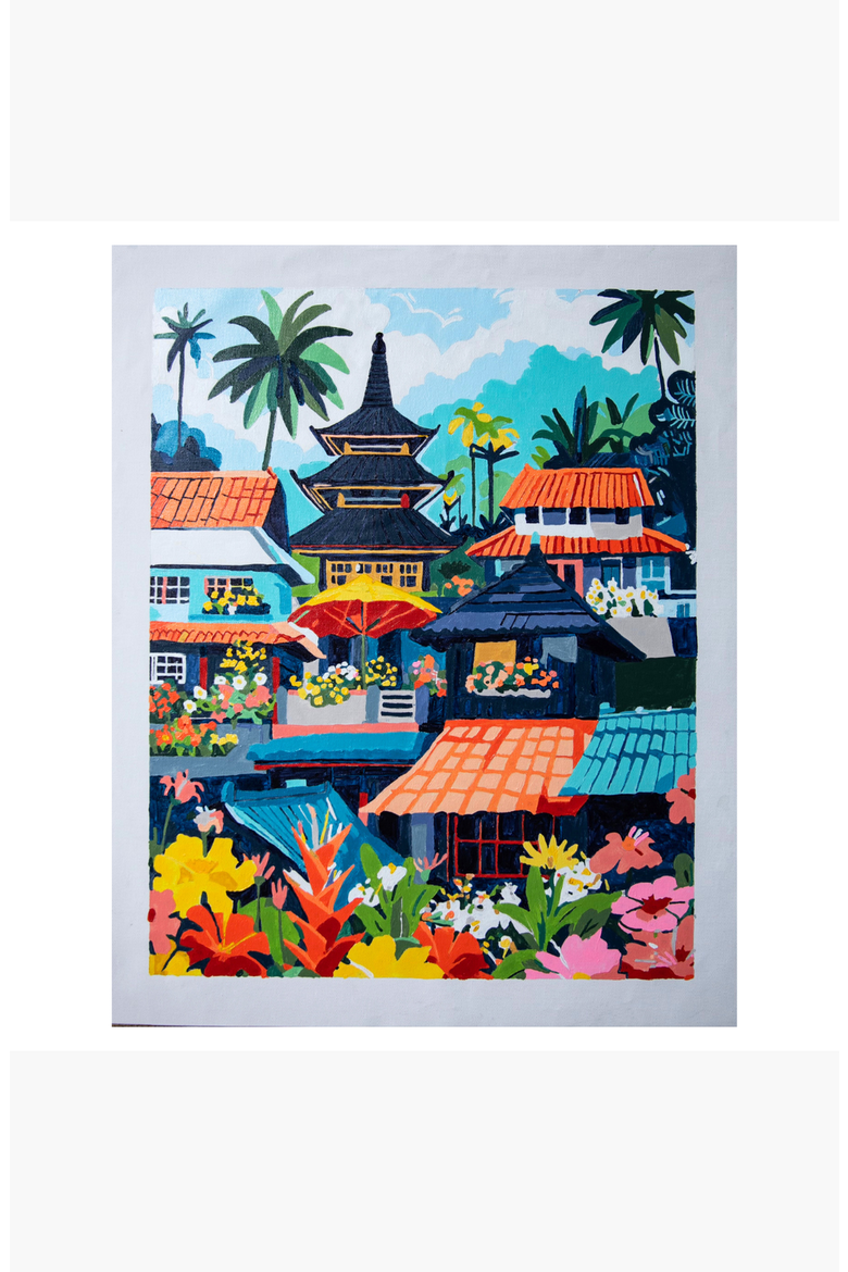 Bali Flower Market Paint by Numbers Kit, Alternate, color, Multicolor