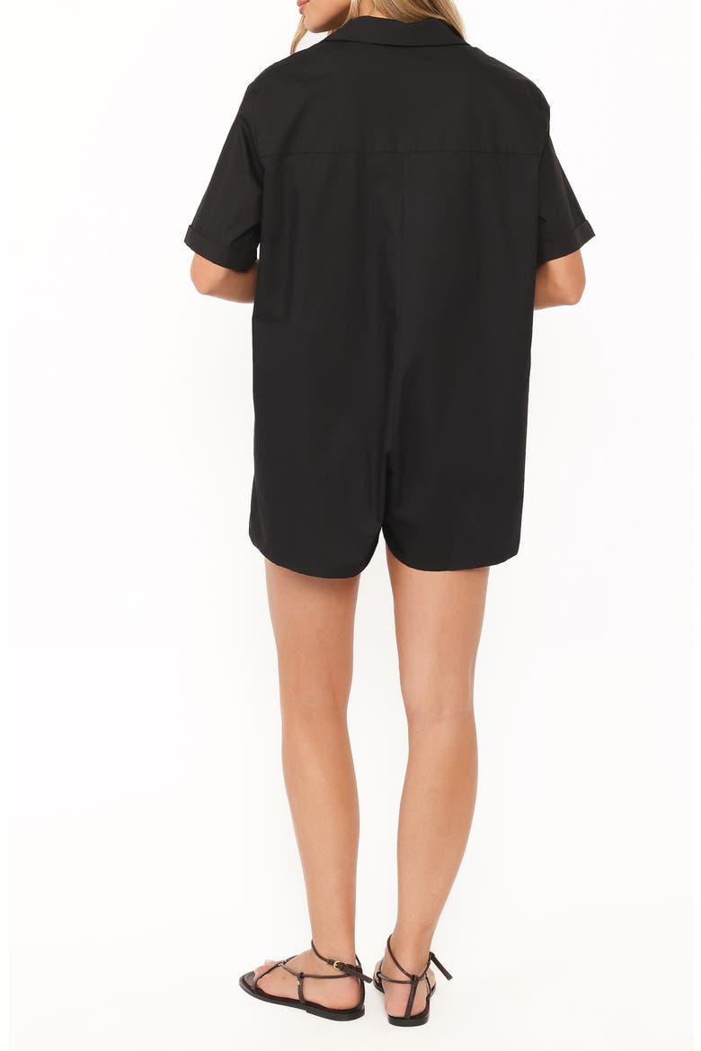 Calypso Button Front Romper, Alternate, color, BLACK
