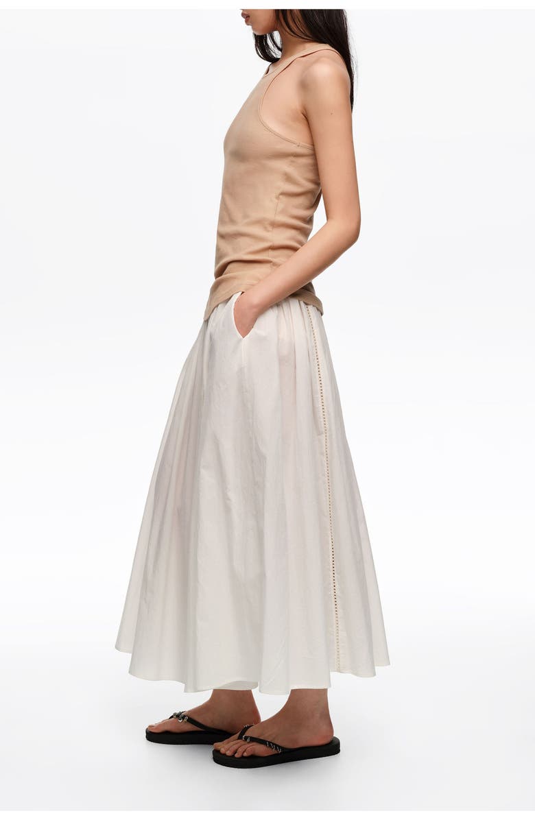 Bimba y Lola Gathered Voluminous Cotton Skirt, Alternate, color, White