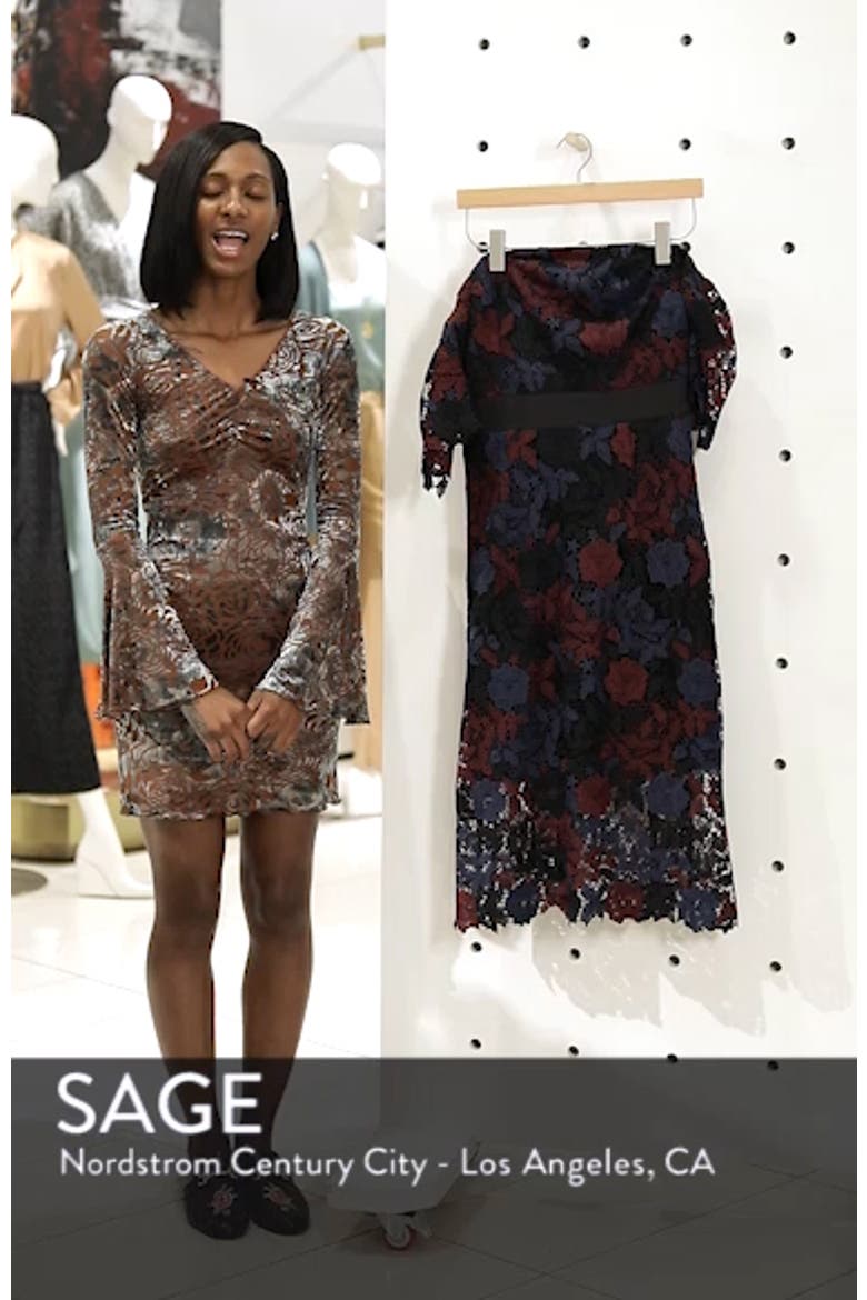 Three-Tone Off the Shoulder Lace Midi Dress video