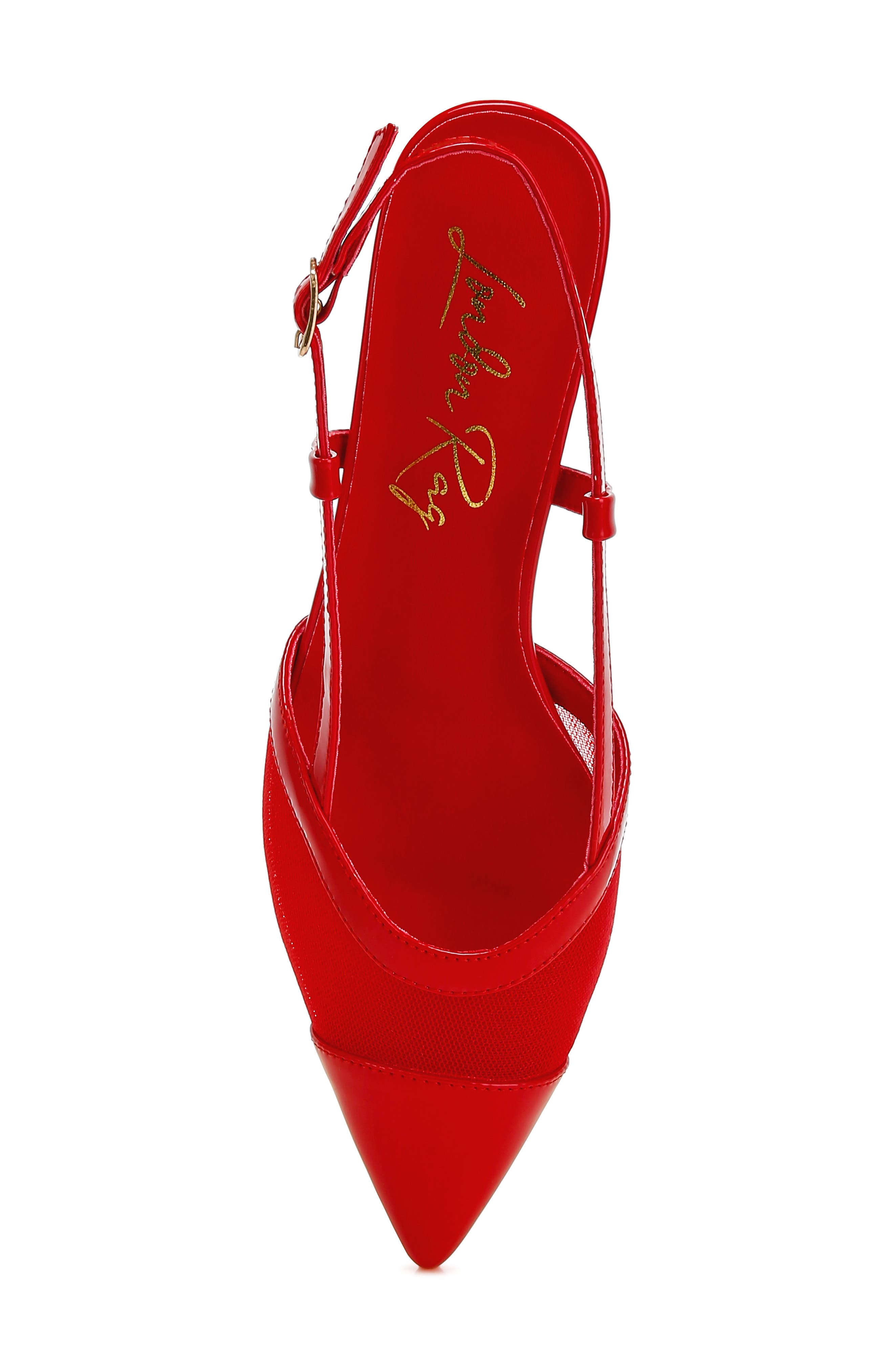 Temptress Kitten Heel Slingback Pump, Alternate, color, RED