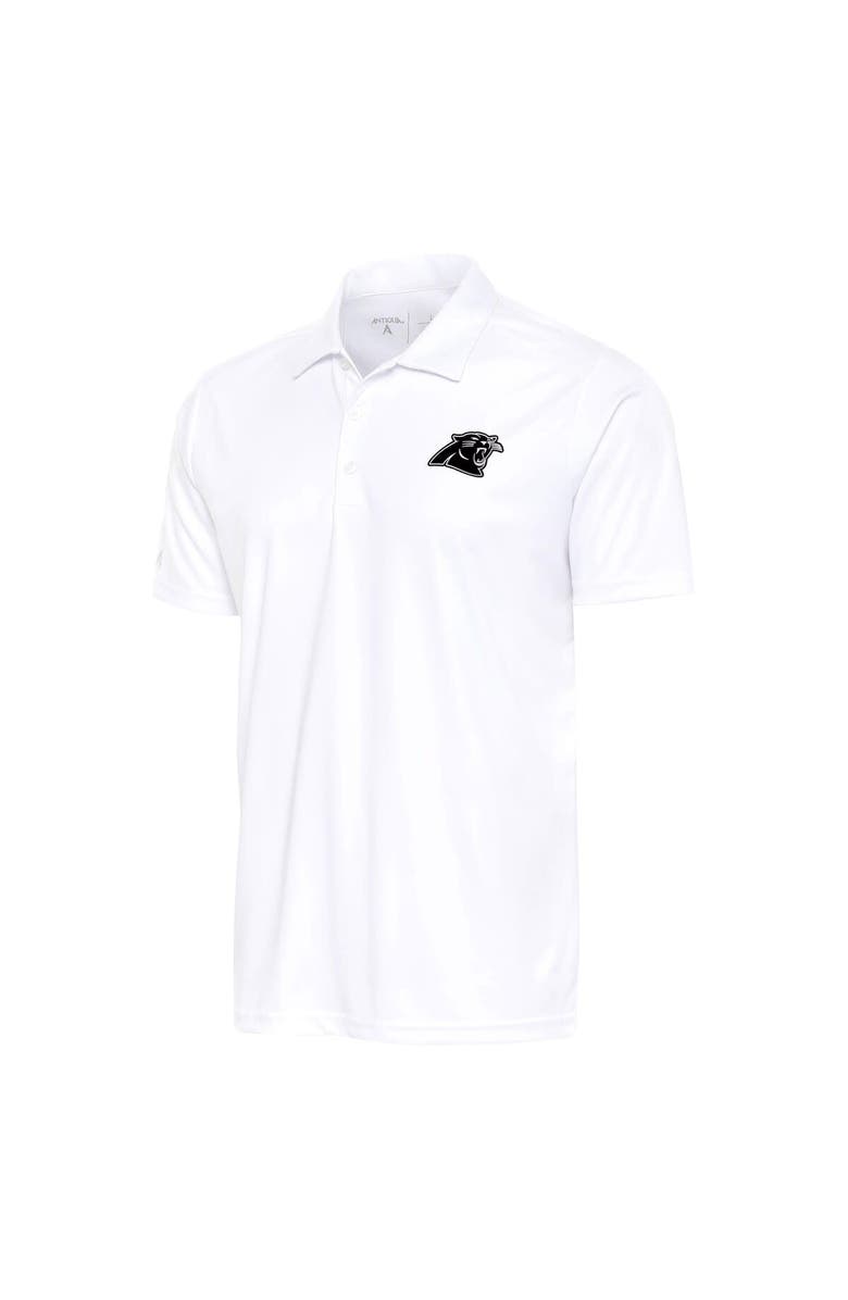 ANTIGUA Men's Antigua White Carolina Panthers Metallic Logo Big & Tall Tribute Polo, Main, color,