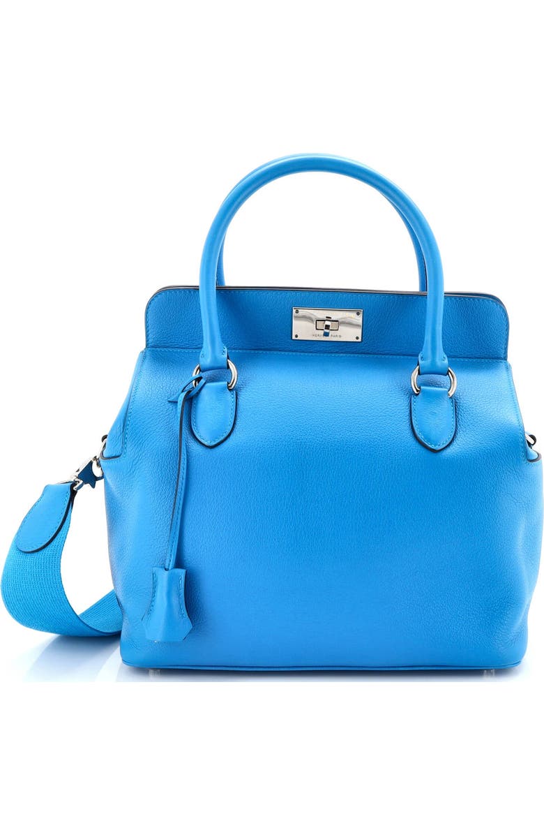 Pre-Owned Hermes Toolbox Bag Evercolor 26, Main, color, Bleu Zanzibar